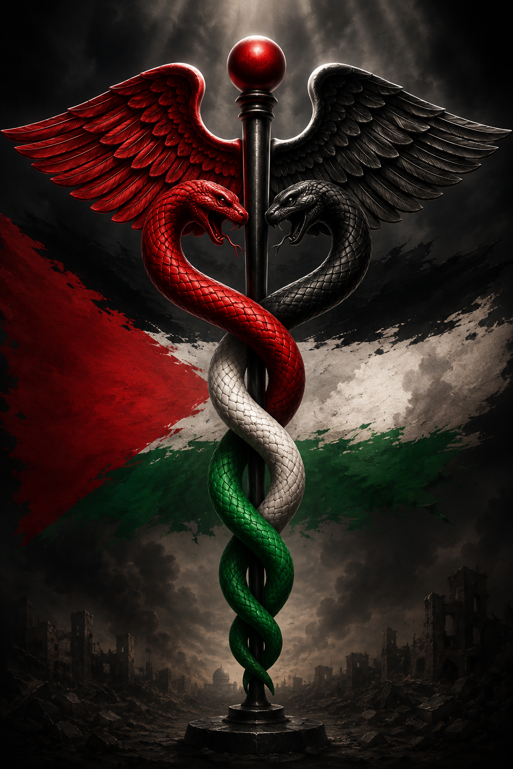 red green black hypocratic oath symbol
